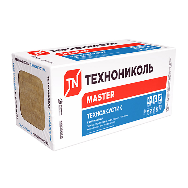 Утеплитель Технониколь Техноакустик 1200х600х50 мм, 8 шт Утеплитель Технониколь Техноакустик 1200х600х50 мм, 8 шт